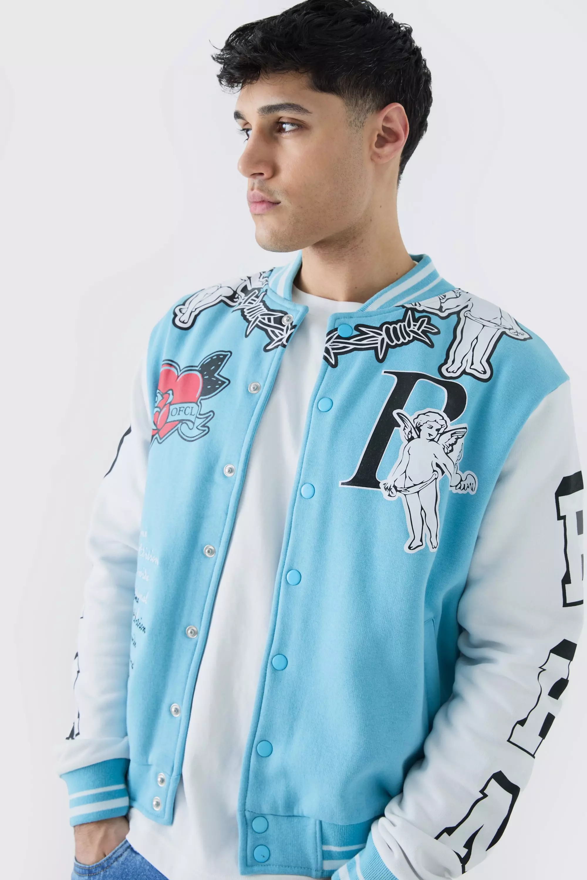 Pastel varsity jacket store